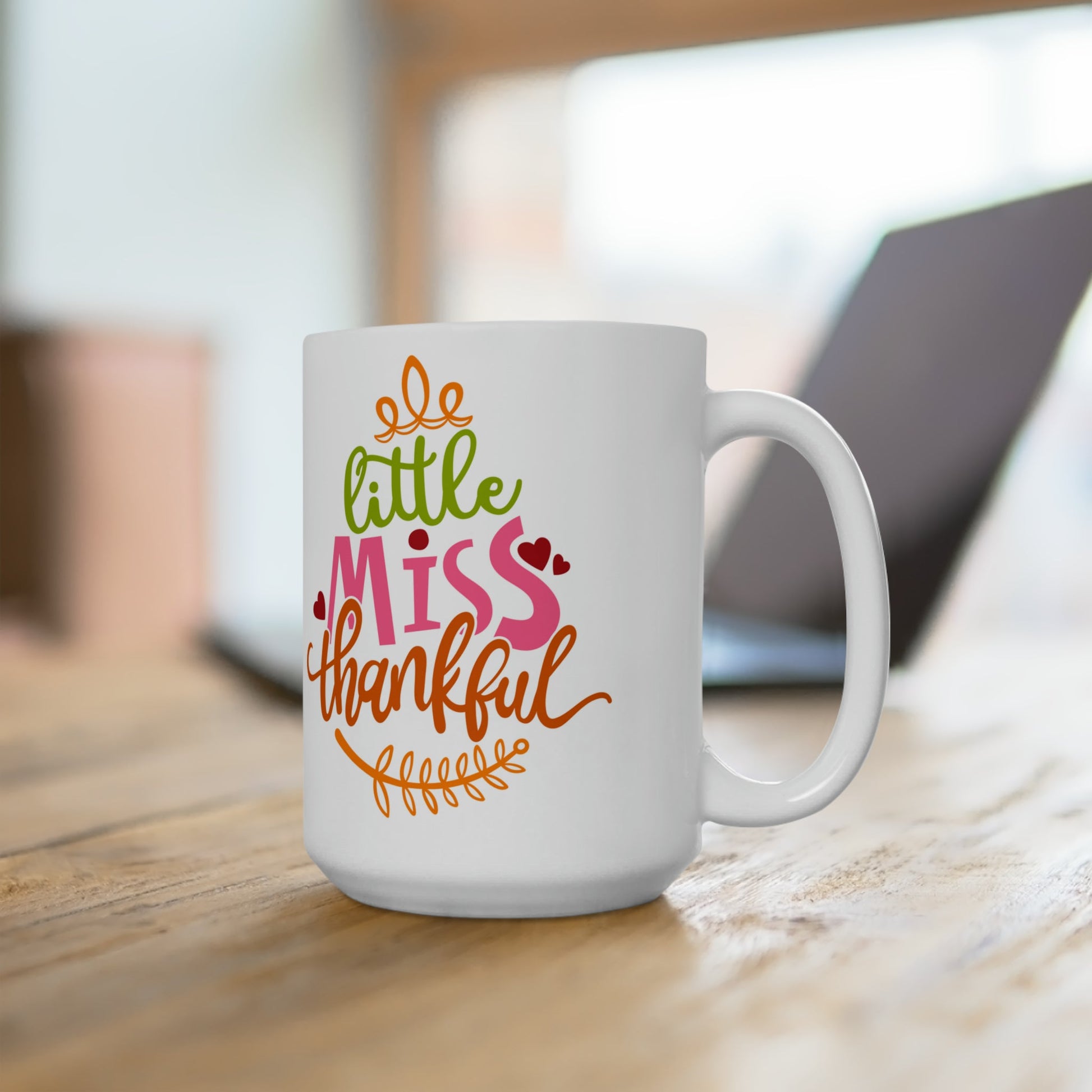 15oz Little Miss Thankful Thanksgiving Coffee Mug - Just Grace Ceramics