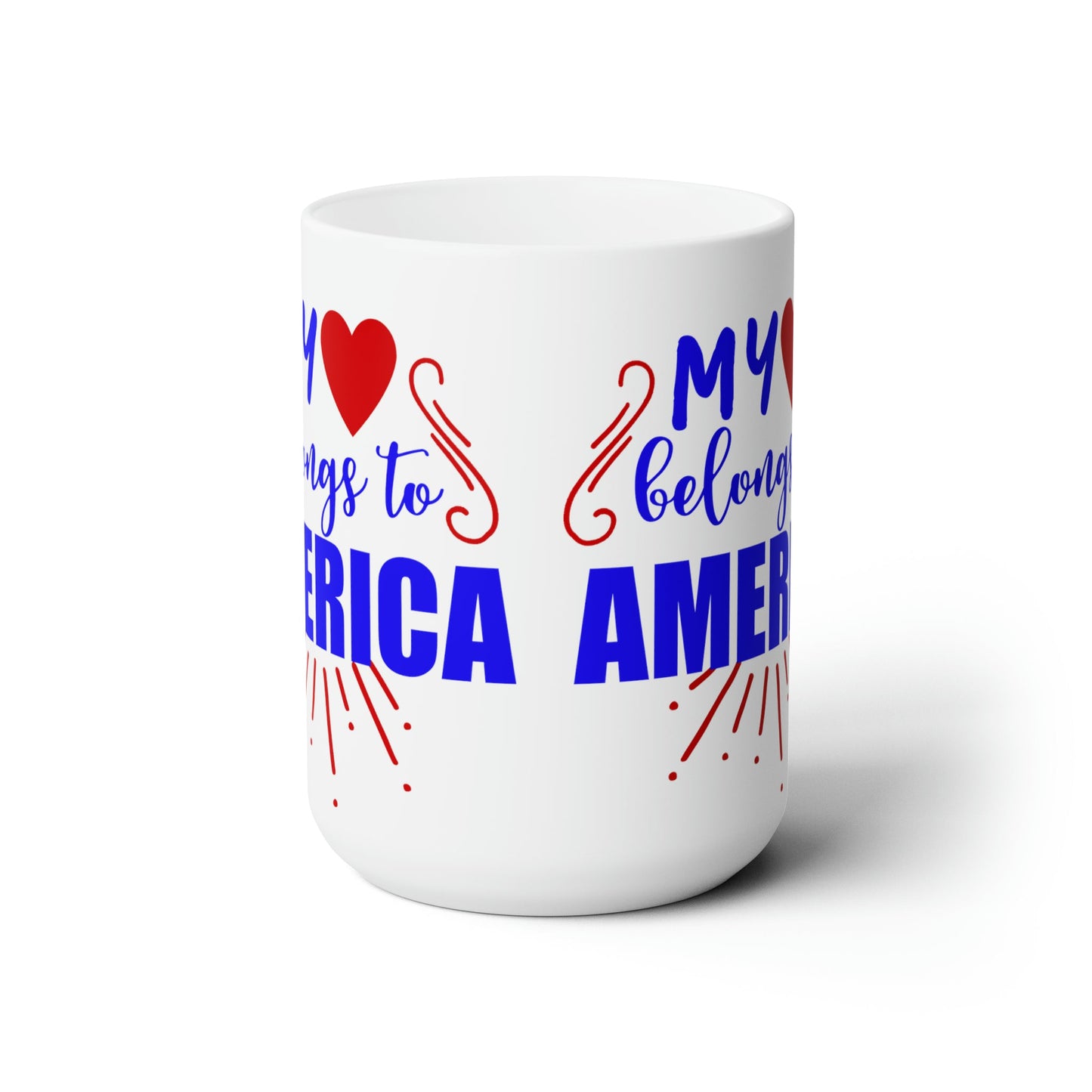 15oz My Love For America Forth of July Coffee Mug - Just Grace Ceramics