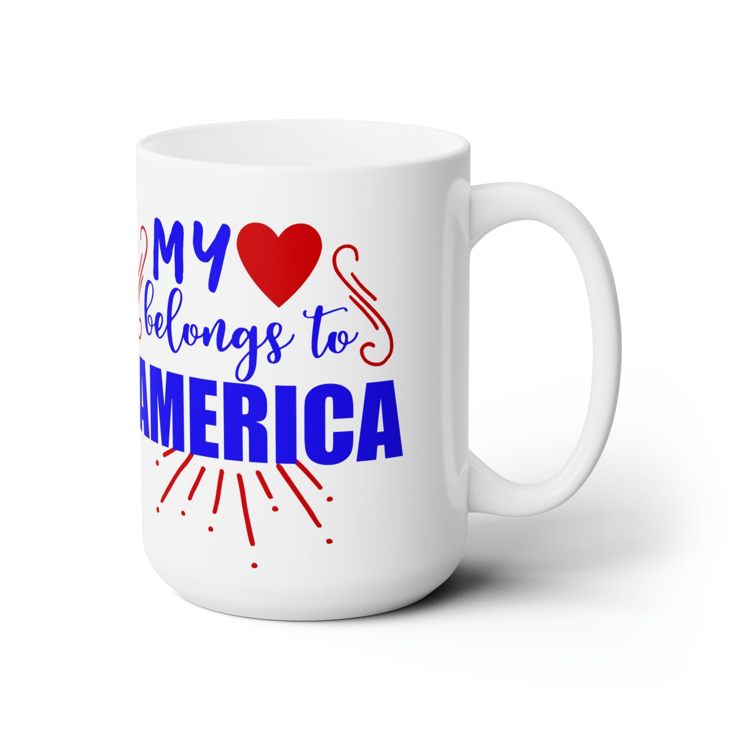 15oz My Love For America Forth of July Coffee Mug - Just Grace Ceramics