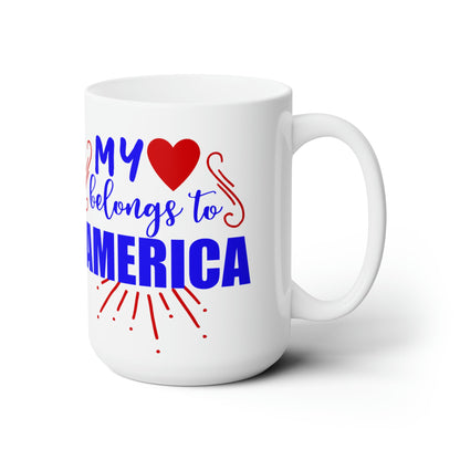 15oz My Love For America Forth of July Coffee Mug - Just Grace Ceramics