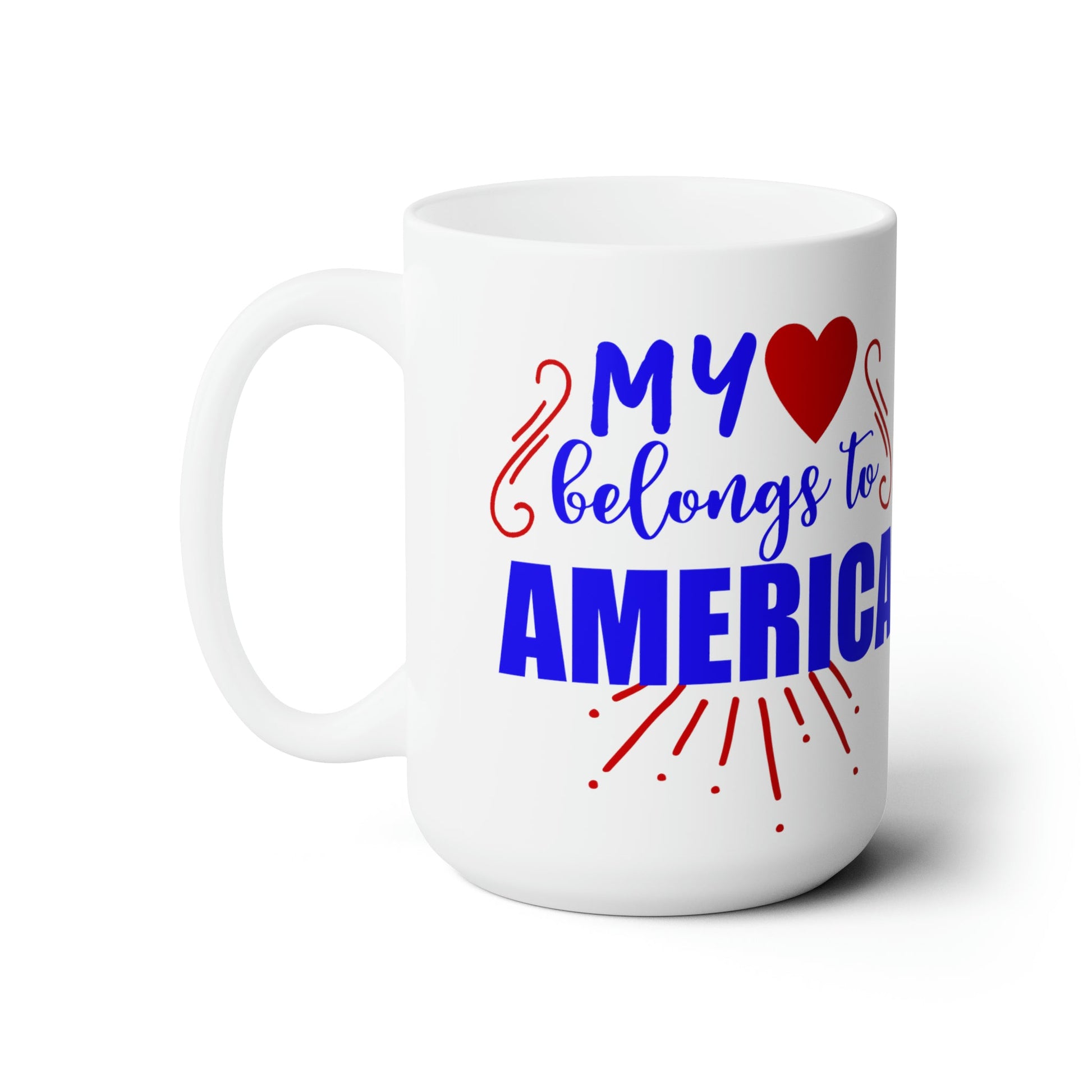 15oz My Love For America Forth of July Coffee Mug - Just Grace Ceramics