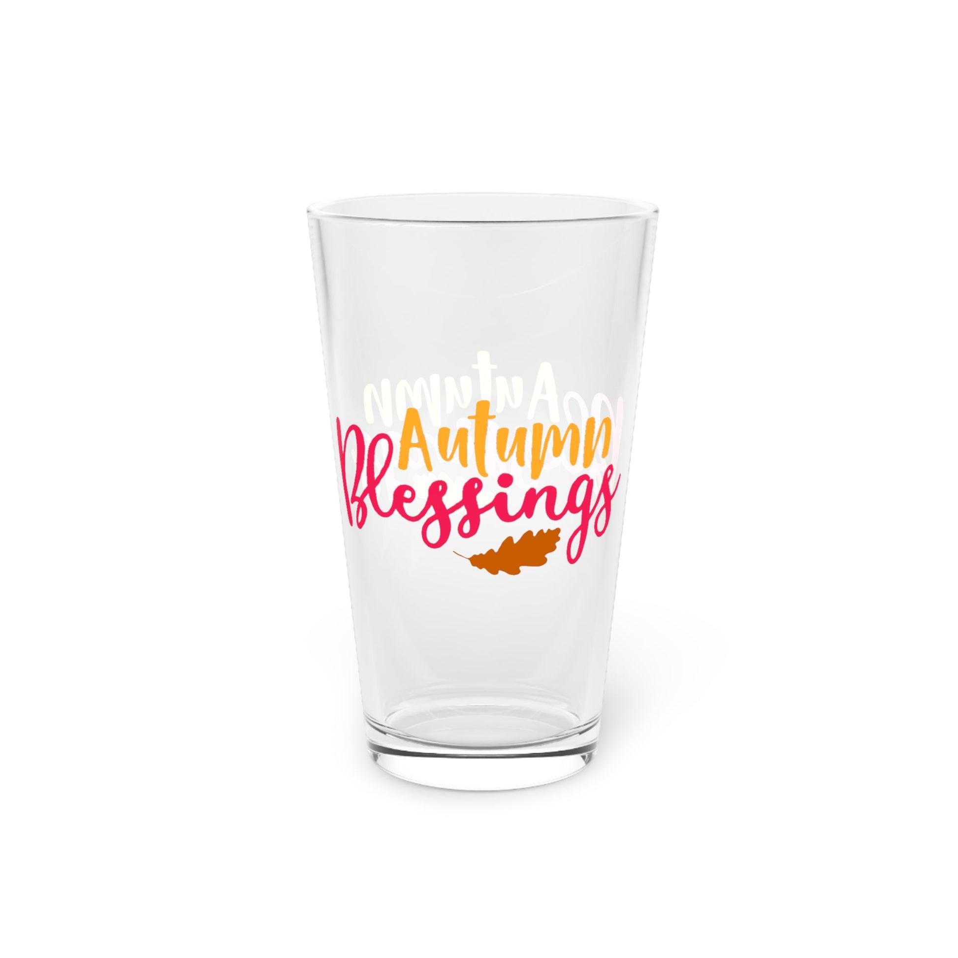 16oz Autumn Blessings Thanksgiving Pint Glass - Just Grace Ceramics