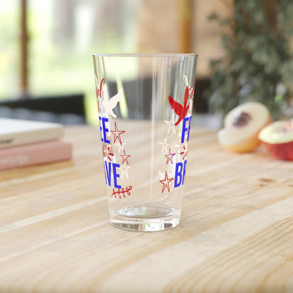 16oz Land of The Brave Forth of July Pint Glass - Just Grace Ceramics