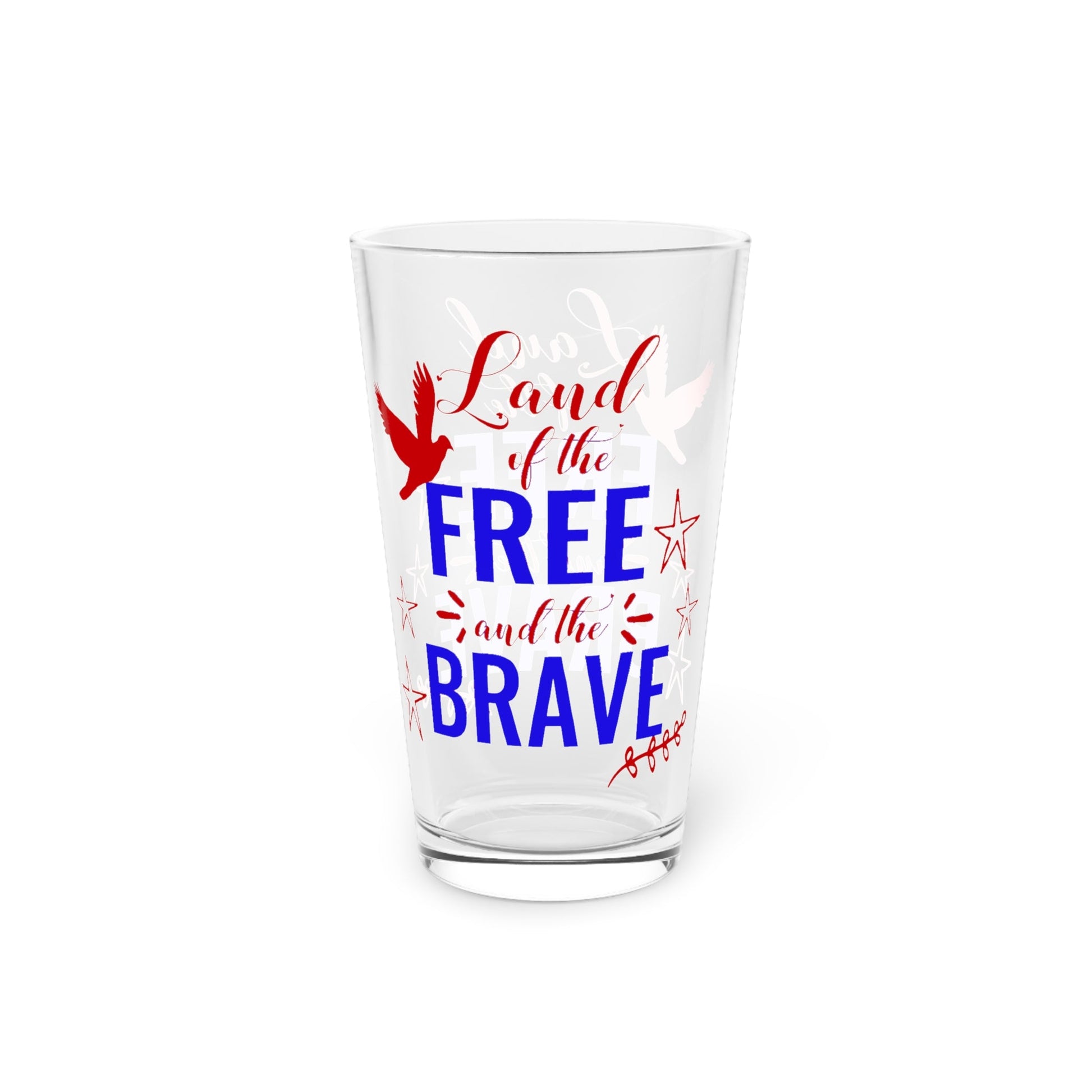 16oz Land of The Brave Forth of July Pint Glass - Just Grace Ceramics