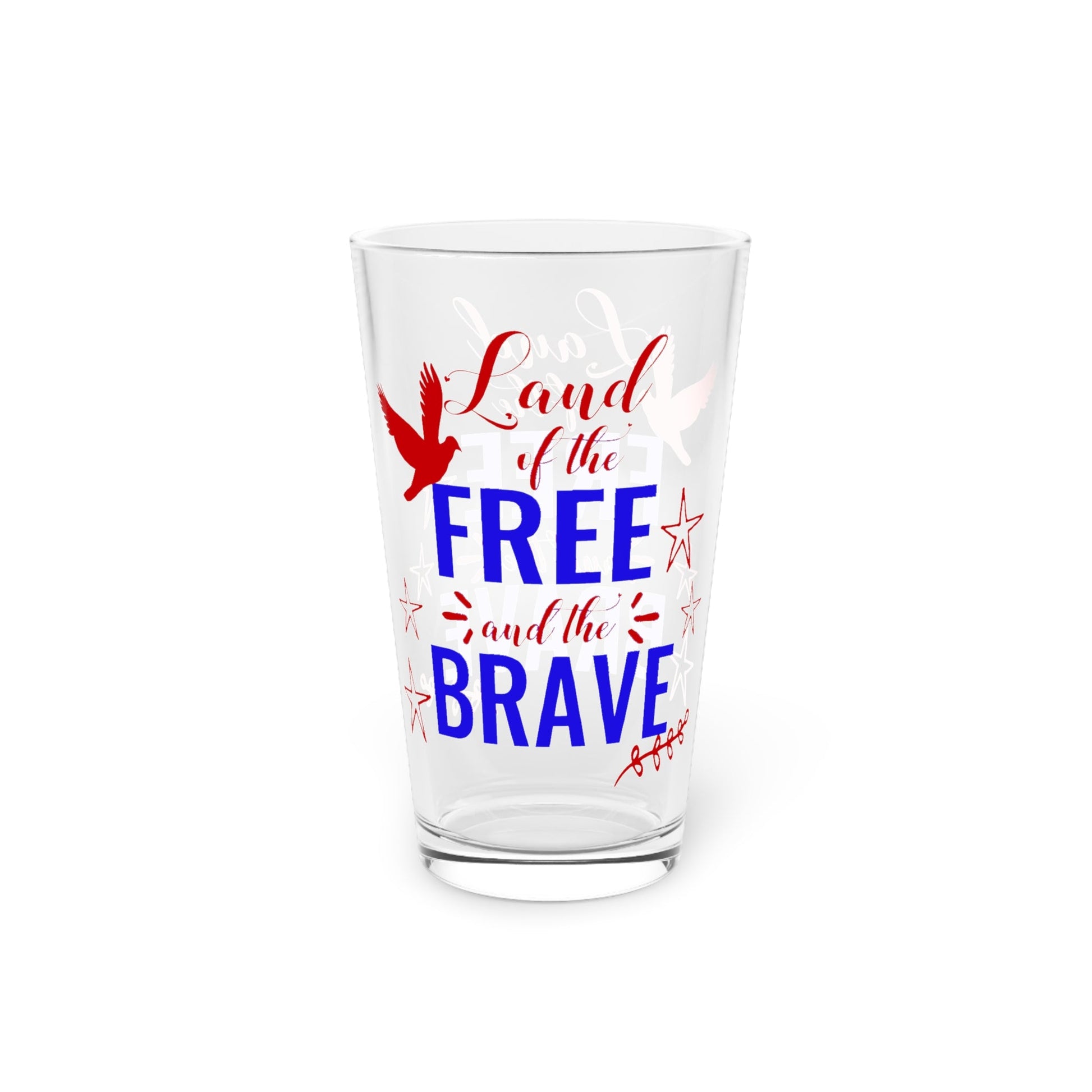 16oz Land of The Brave Forth of July Pint Glass - Just Grace Ceramics