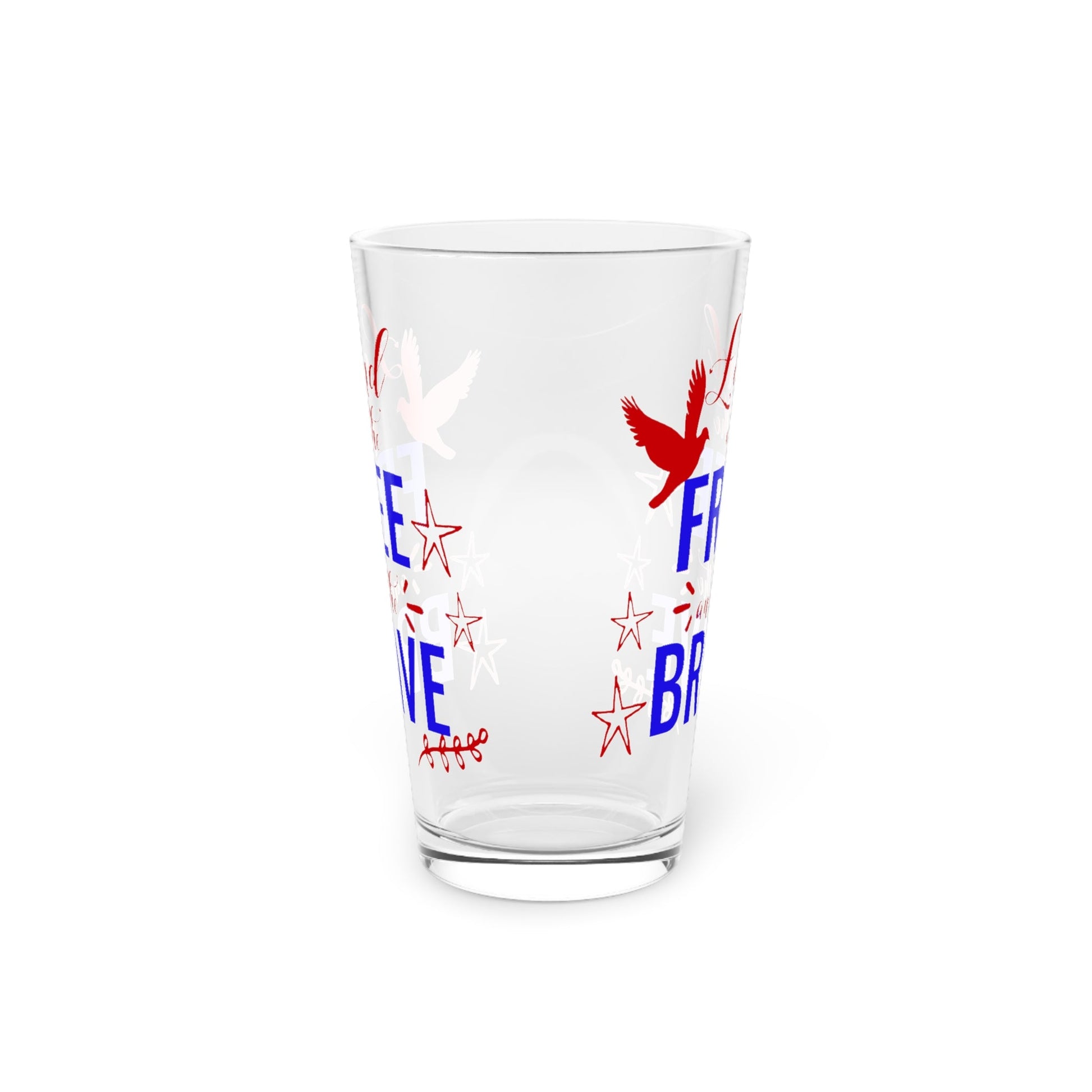 16oz Land of The Brave Forth of July Pint Glass - Just Grace Ceramics