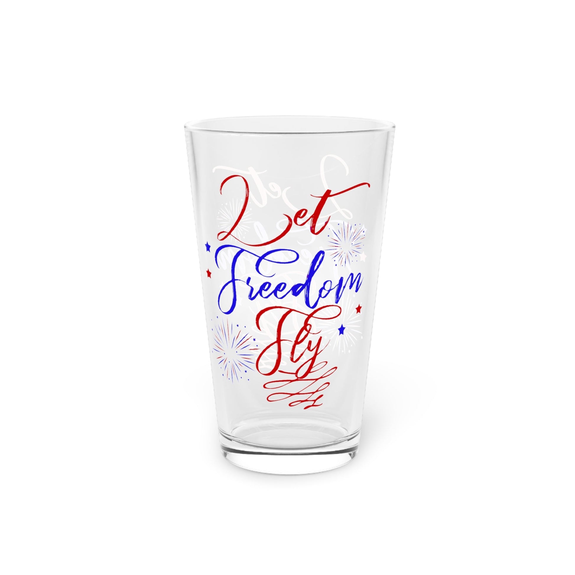 16oz Let Freedom Fly Forth of July Pint Glass - Just Grace Ceramics