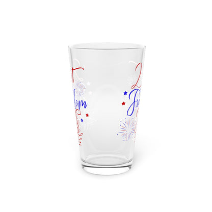 16oz Let Freedom Fly Forth of July Pint Glass - Just Grace Ceramics