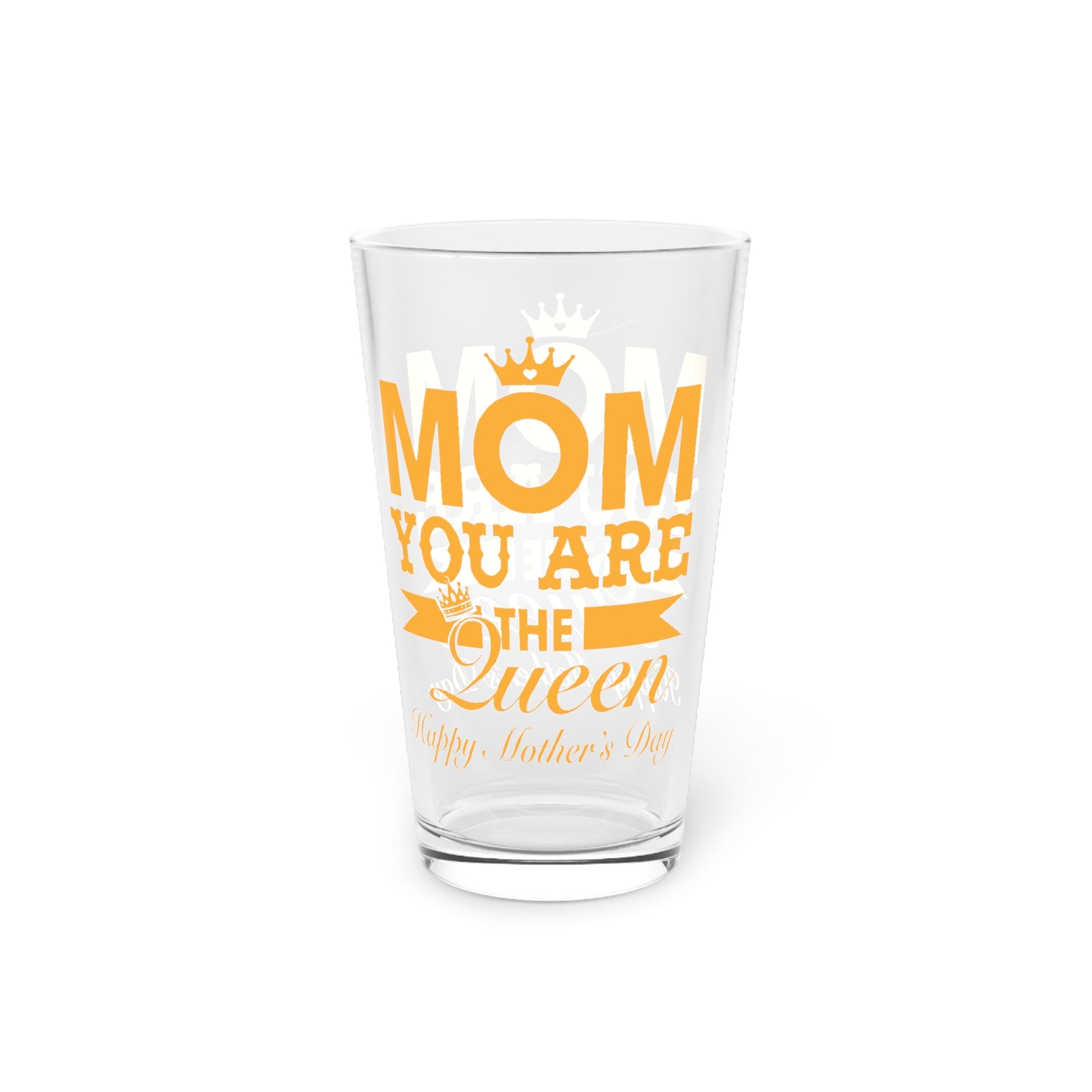 16oz Mom Is The Queen Mothers Day Pint Glass - Just Grace Ceramics