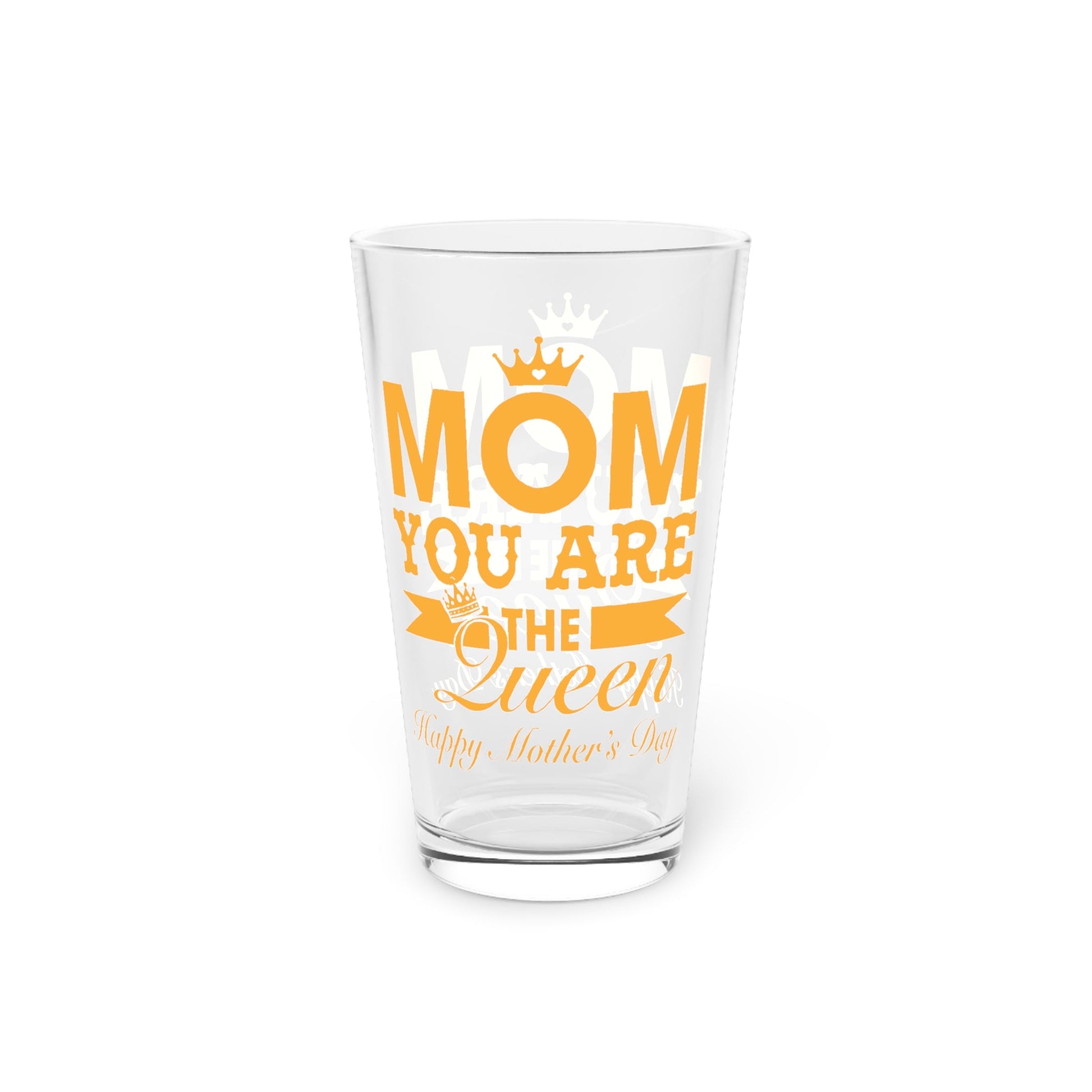 16oz Mom Is The Queen Mothers Day Pint Glass - Just Grace Ceramics