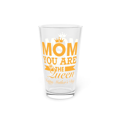 16oz Mom Is The Queen Mothers Day Pint Glass - Just Grace Ceramics