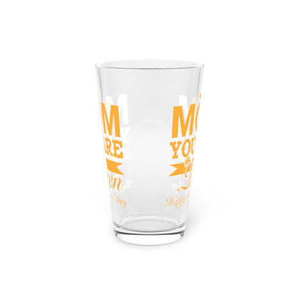 16oz Mom Is The Queen Mothers Day Pint Glass - Just Grace Ceramics