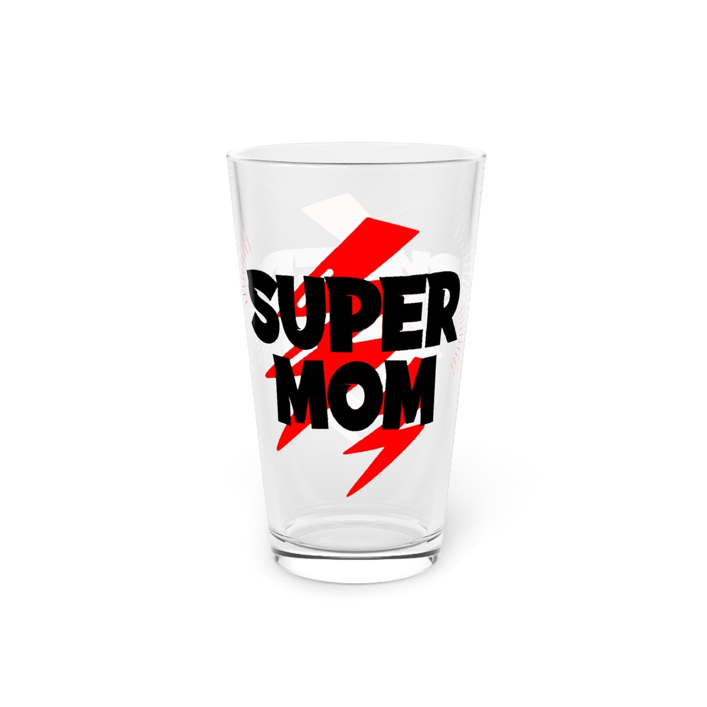 16oz Super Mom Mothers Day Pint Glass - Just Grace Ceramics