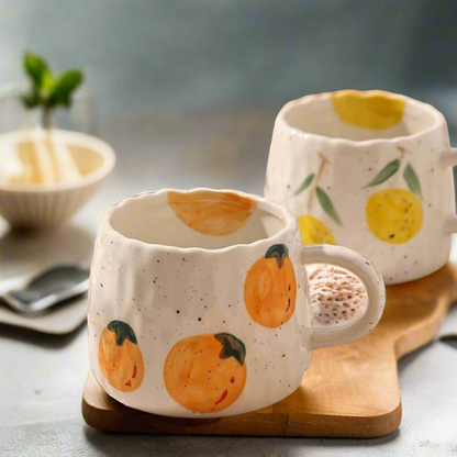 Ceramic Fruit Printed Mugs