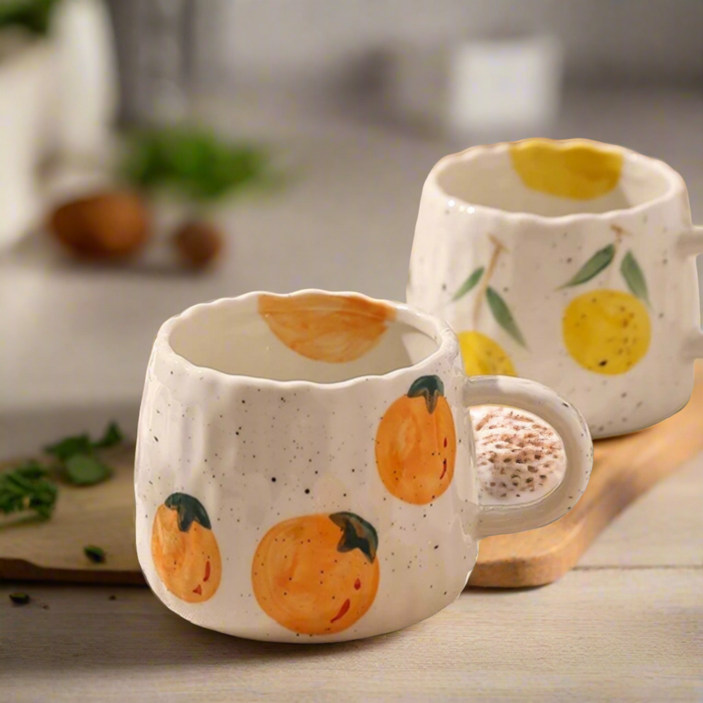 Ceramic Fruit Printed Mugs