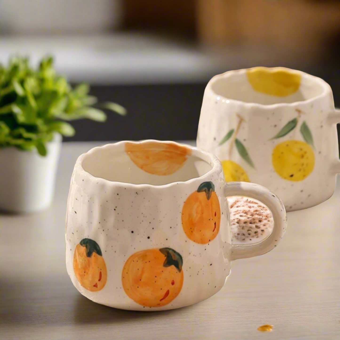 Ceramic Fruit Printed Mugs