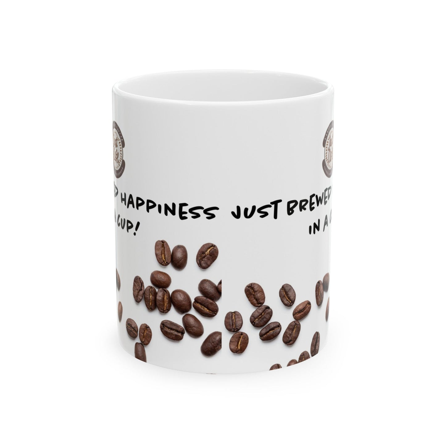 Just Brewed Happiness Ceramic Mug, (11oz) - Just Grace Ceramics