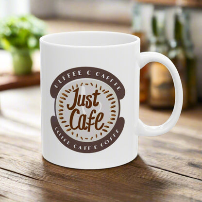 Just Cafè White Coffee Mug, (11oz) - Just Grace Ceramics