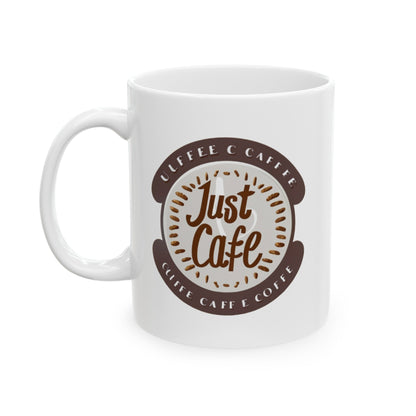 Just Cafè White Coffee Mug, (11oz) - Just Grace Ceramics