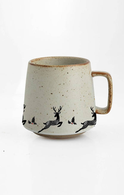 Reindeer Wonderland Stoneware Mug - Just Grace Ceramics